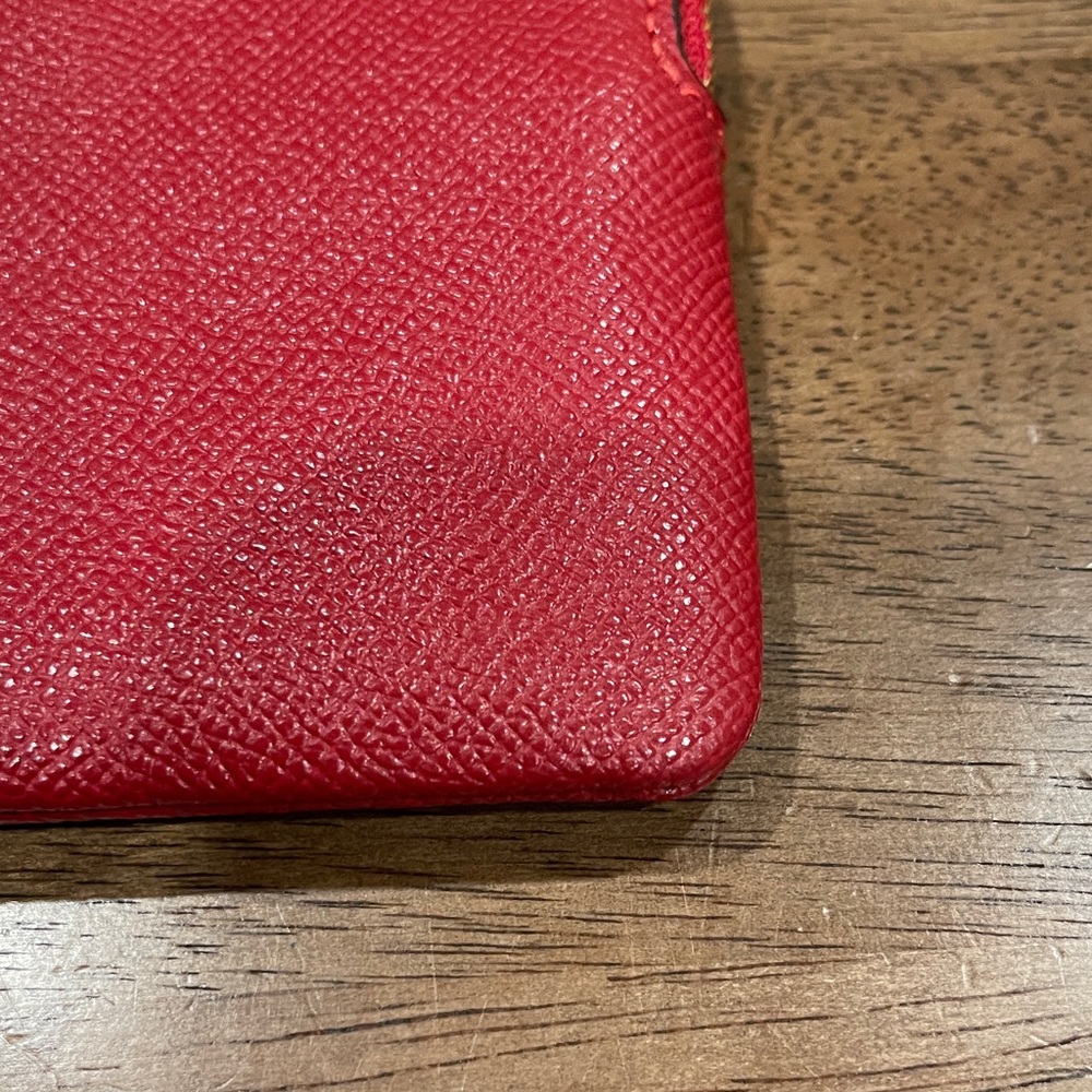 NWOT...Coach Red Leather Wristlet with Gold Star Charm - Picture 6 of 7